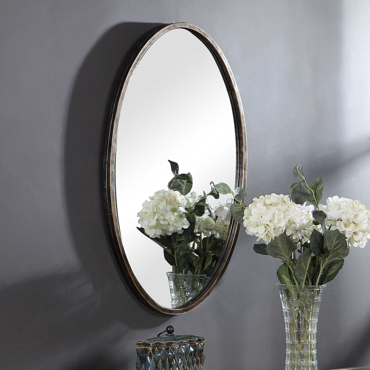 Mirror With Golden Highlights - Dark Bronze