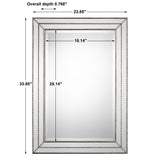Featuring Grooved Texture Mirror - Metallic Silver