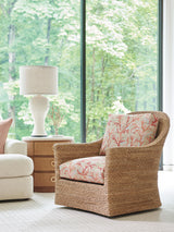 Palm Desert - Banning Raffia Round Lamp Table - Dark Brown