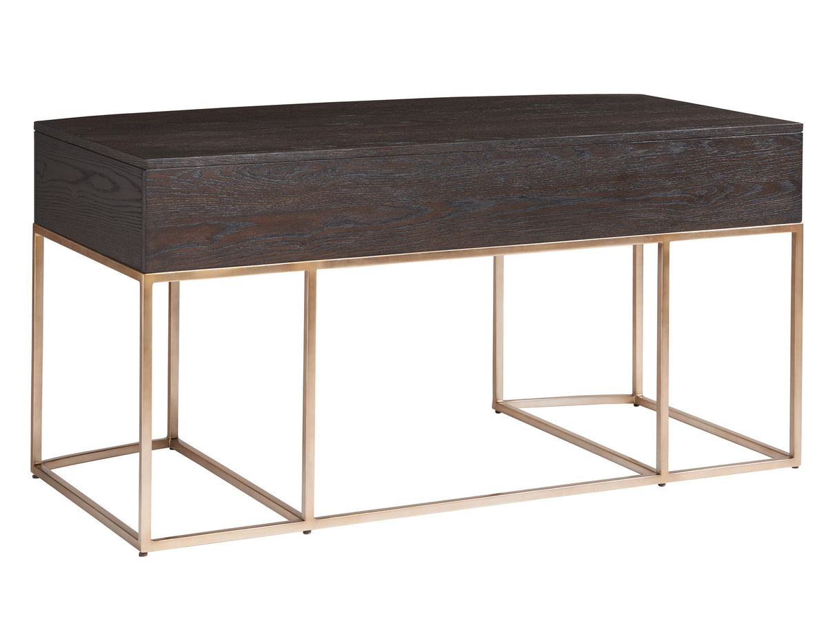 Windsor Park - Brookings Writing Desk - Dark Brown / Gold