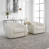 Capra - Art Deco White Swivel Chair