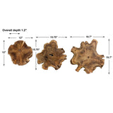 Kalani - Teak Wall Art Set Of 3 - Light Brown