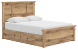Makidern - Panel Storage Bed With Under Bed Storage Unit