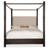 Retreat - Pole Rattan Upholstered Poster Bed With Canopy