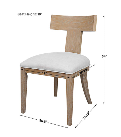 Idris - Armless Chair Natural - White & Light Brown