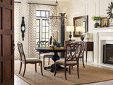 Charleston - Round Pedestal Dining Table With 1-20in leaf - Dark Brown