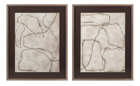 Past And Present Framed Print (Set of 2) - Gray, Off White