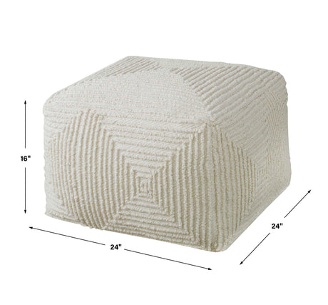 Sovanna - Geometric Pouf - Beige