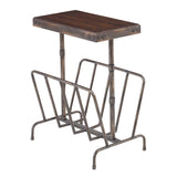 Sonora - Industrial Magazine Accent Table - Brown, Dark