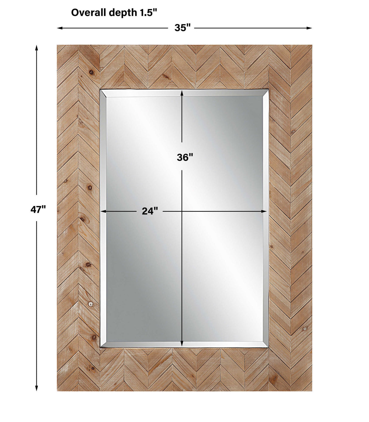 Demetria - Wooden Mirror, Small - Light Brown