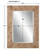Demetria - Wooden Mirror, Small - Light Brown