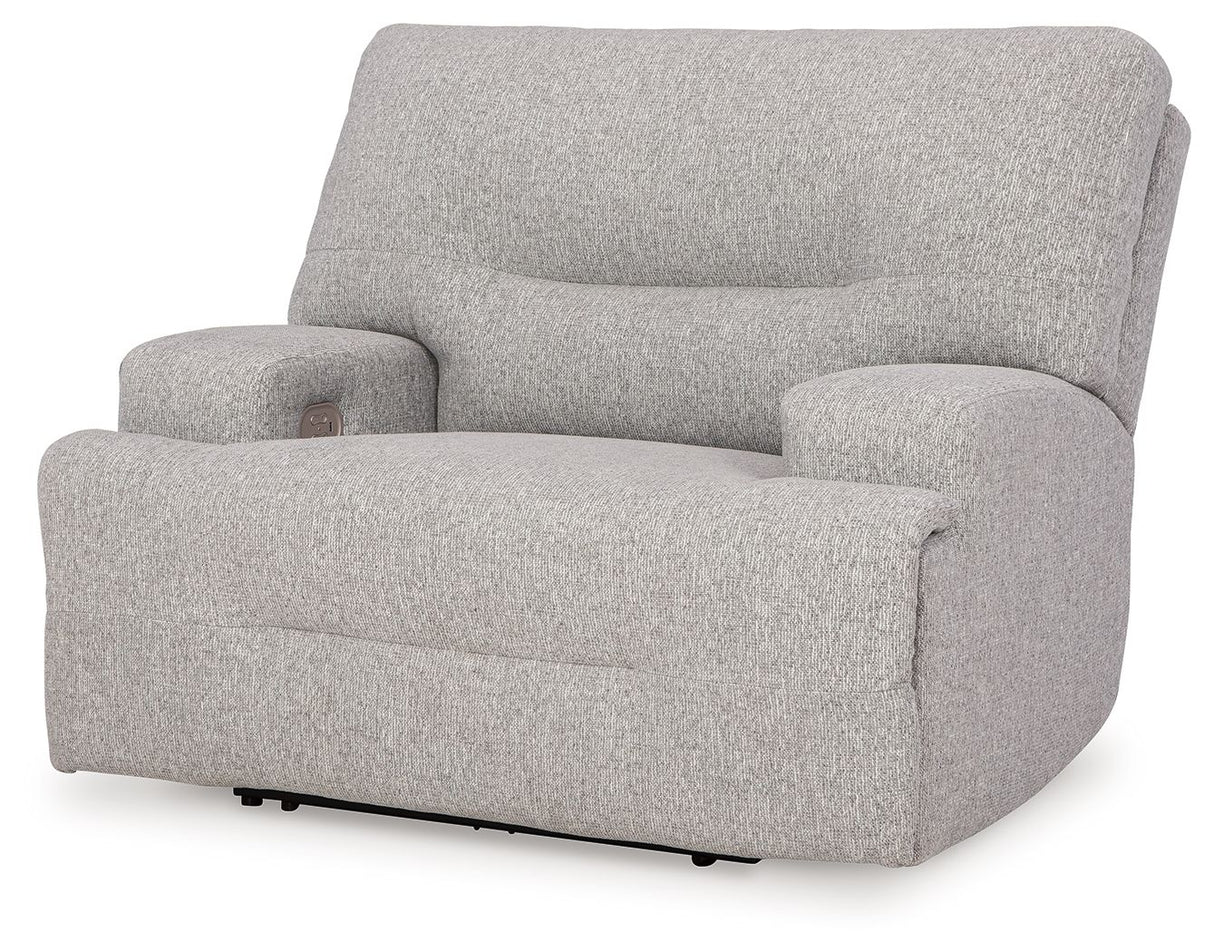 Acklen Place - 4 Pc. - 3-Piece Power Reclining Sectional Sofa With Raf Chaise, Wide Seat Power Recliner - Pewter