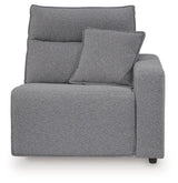 Modmax II - 8-Piece Power Reclining Sectional With LAF Press Back Power Chaise And Console - Salt And Pepper