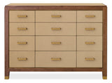 Melange - Zurich Accent Drawer Chest - Beige / Medium Walnut