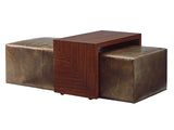 Lexington Leather - Broadway Leather Cocktail Ottoman With Slide - Dark Brown