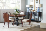 Charleston - Round Pedestal Dining Table With 1-20in leaf - Dark Brown