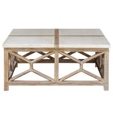 Catali - Stone Coffee Table - White & Light Brown