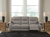Real Moments - Power Reclining Sofa With Audio Seating - Ash