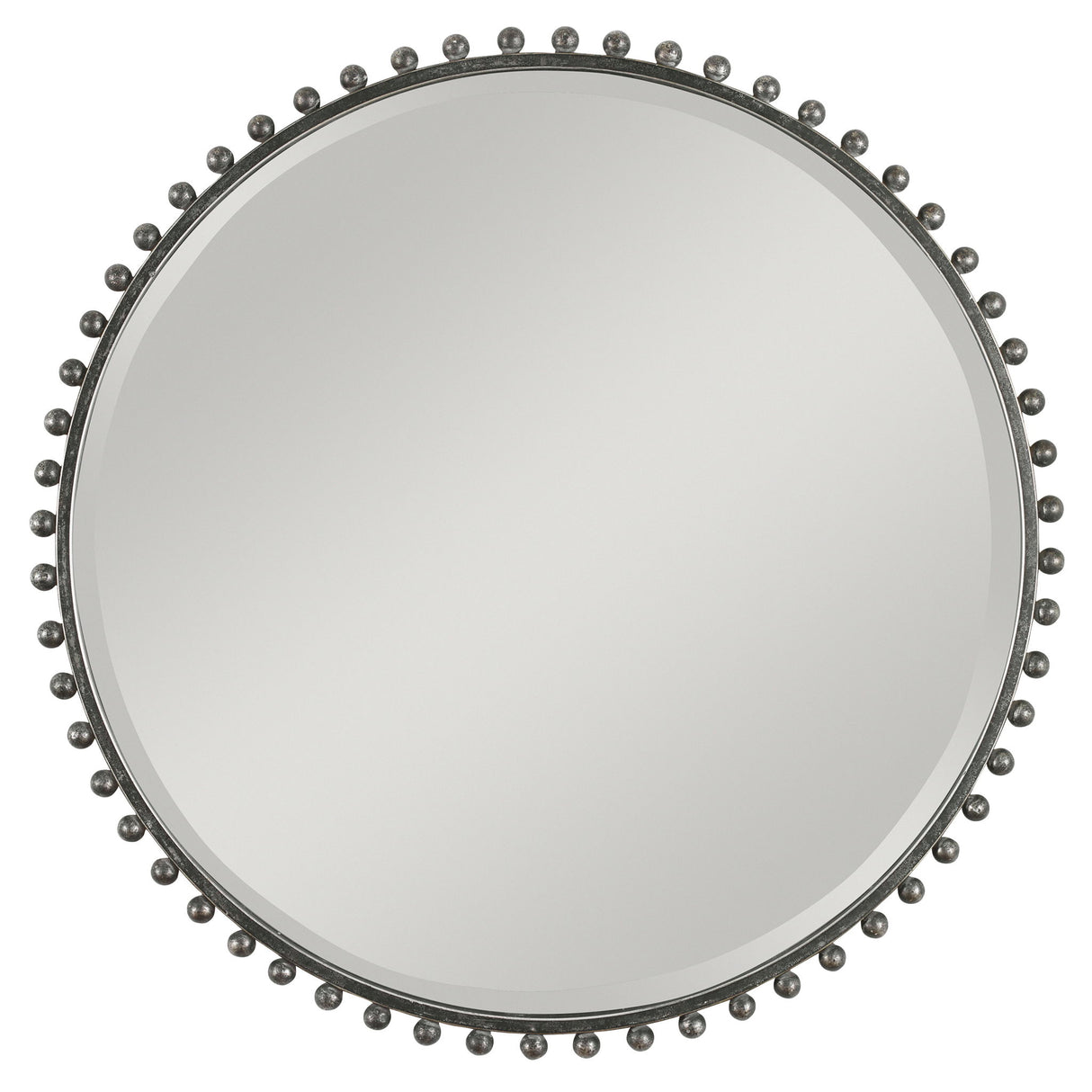 Taza - Round Iron Mirror - Gray, Dark