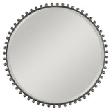 Taza - Round Iron Mirror - Gray, Dark