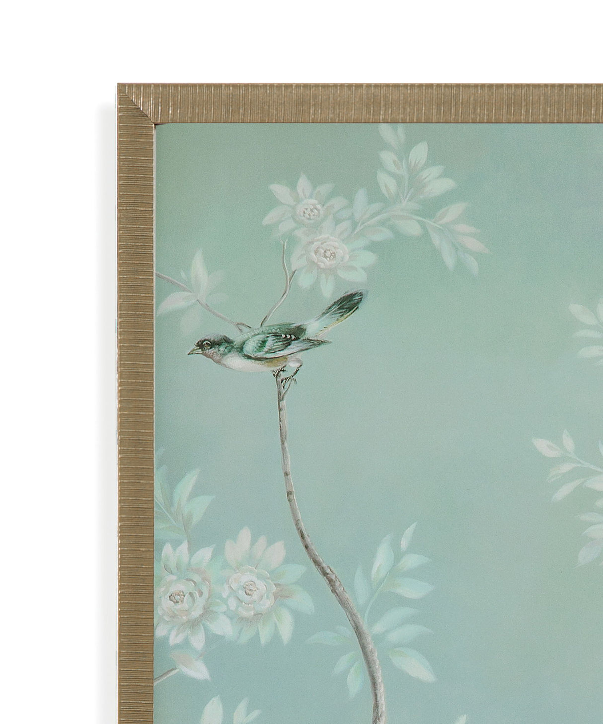 Birds And Flowers Framed Print (Set of 2) - Light Blue