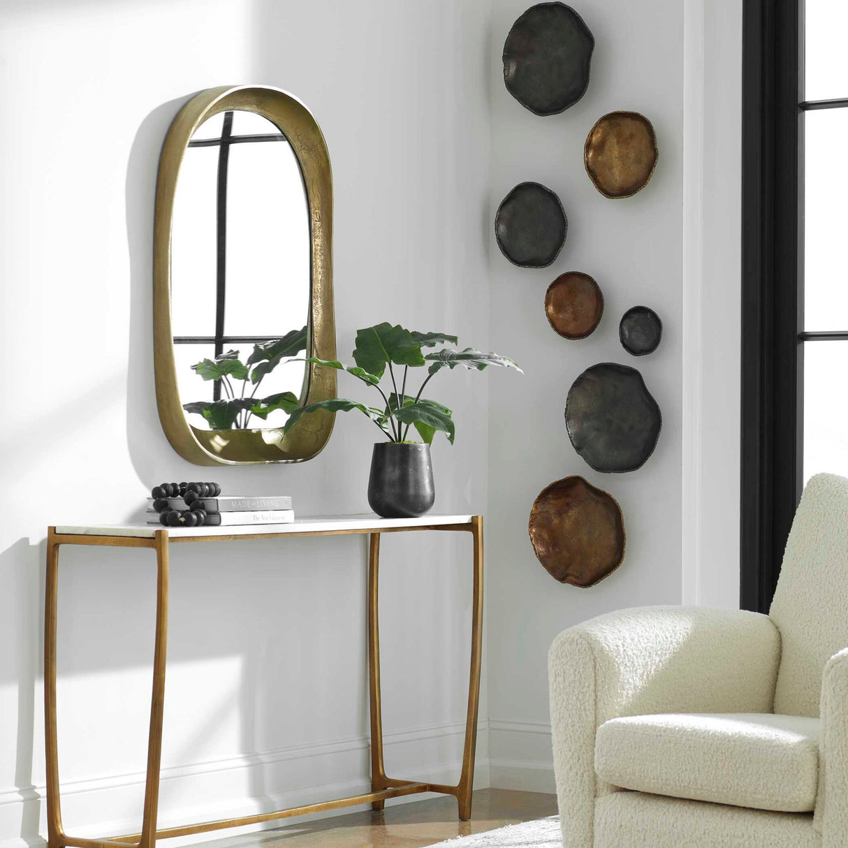 Lucky - Coins Wall Bowls, Set Of 4 - Brass