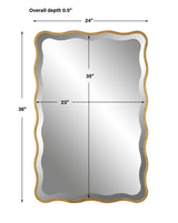 Aneta - Scalloped Mirror - Gold