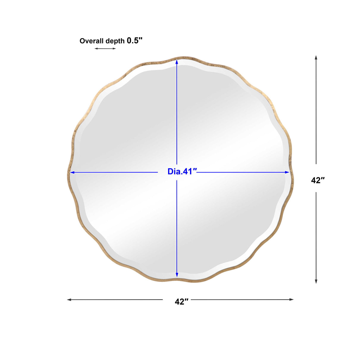 Aneta - Round Mirror - Gold