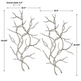 Silver Branches - Wall Art, Set Of 2 - Pearl Silver
