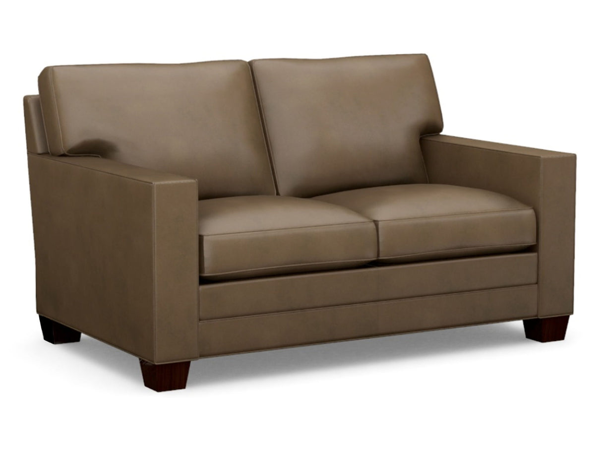 Couture Leather - Brayden Leather Loveseat - Dark Brown