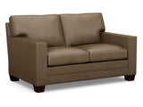 Couture Leather - Brayden Leather Loveseat - Dark Brown
