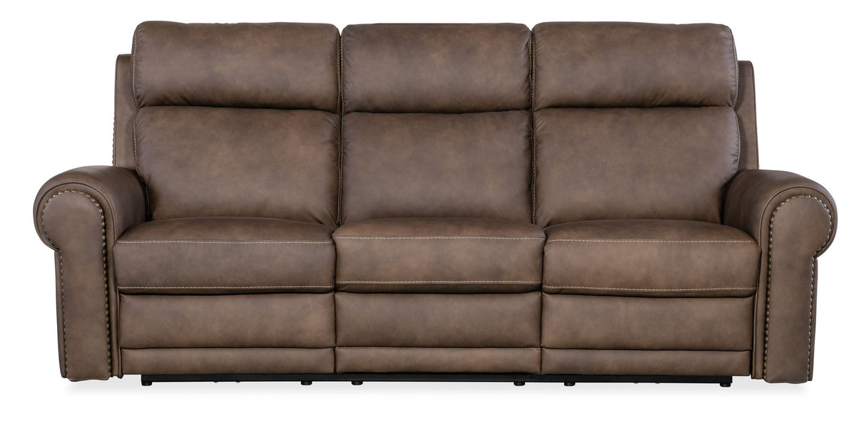 SS - Duncan Power Sofa With Power Headrest & Lumbar - Dark Brown