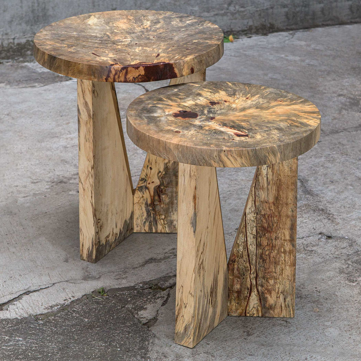 Nadette - Natural Nesting Tables, Set Of 2 - Light Brown