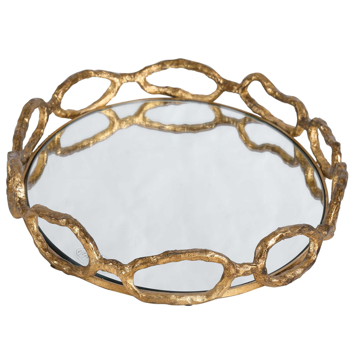 Cable - Chain Mirrored Tray - Gold