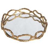 Cable - Chain Mirrored Tray - Gold