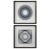 String Duet - Geometric Art, Set Of 2 - Black