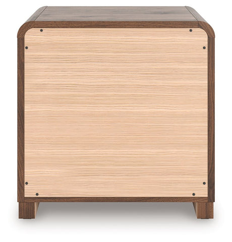 Fortlorn - Two Drawer Night Stand - Walnut Brown