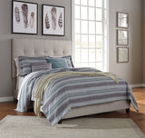 Culverbach - Gray - 5 Pc. - Dresser, Mirror, Queen Upholstered Bed, 2 Nightstands