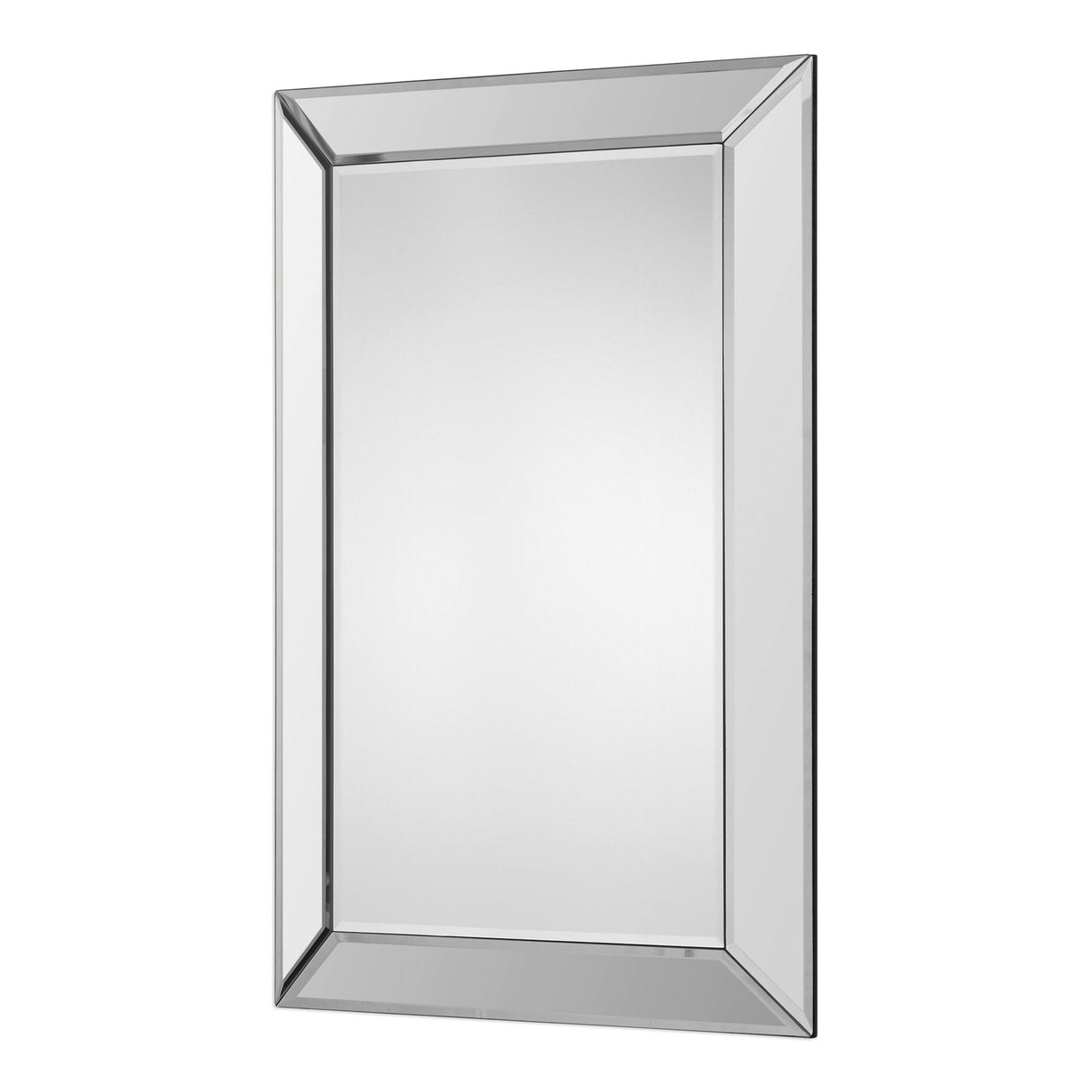 Frameless Beveled Mirror - Silver