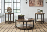 Roybeck - Occasional Table Set (Set of 3) - Light Brown / Bronze