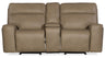MS - Riverton Power Gliding Console Loveseat With Power Headrest And Lumbar