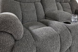 Foreside - Dbl Reclining Loveseat with Console - Charcoal