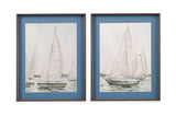 Sail Scribble I Framed Print - Blue