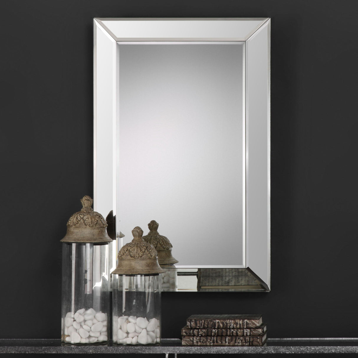 Frameless Beveled Mirror - Silver