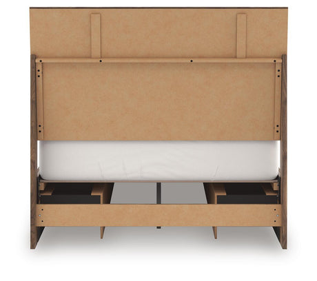 Chirason - 3 Pc. - Full Panel Storage Bed, Dresser And Mirror - Brown