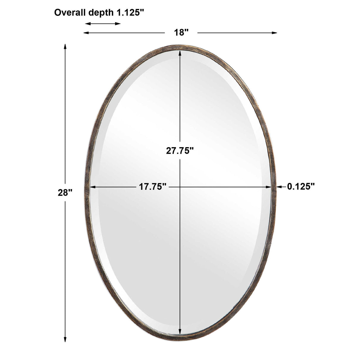 Mirror With Golden Highlights - Dark Bronze