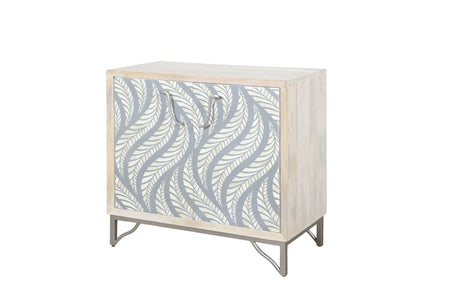 Leia - Bar Cabinet - White Mango / Ivory Bone / Gray