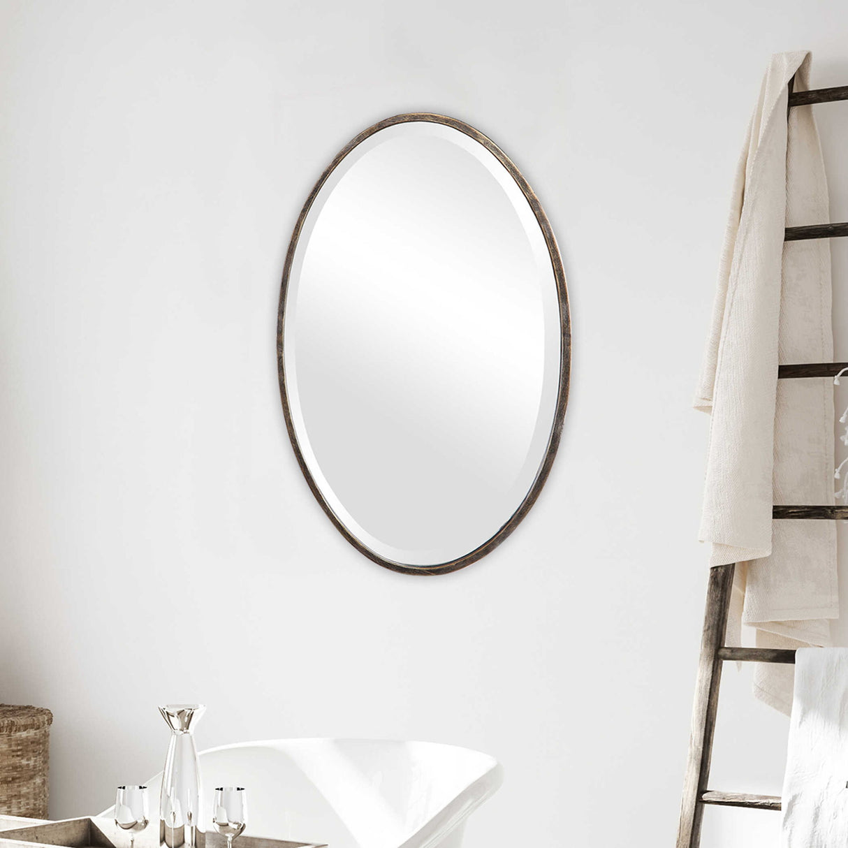 Mirror With Golden Highlights - Dark Bronze