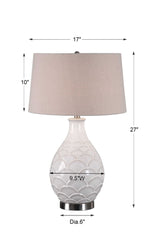 Camellia - Glossed Table Lamp - White