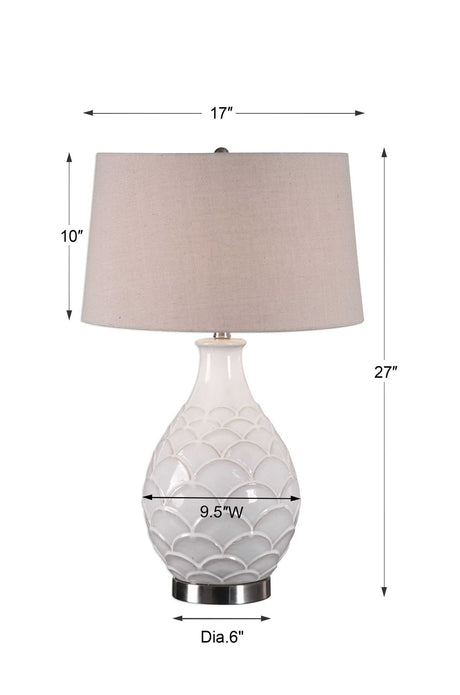 Camellia - Glossed Table Lamp - White